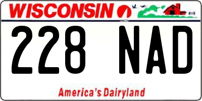 WI license plate 228NAD