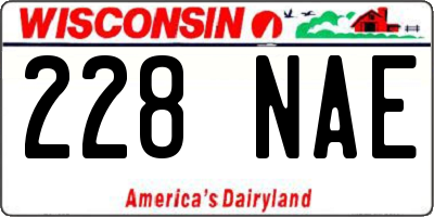 WI license plate 228NAE