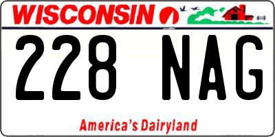 WI license plate 228NAG