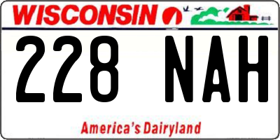 WI license plate 228NAH