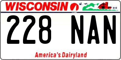 WI license plate 228NAN
