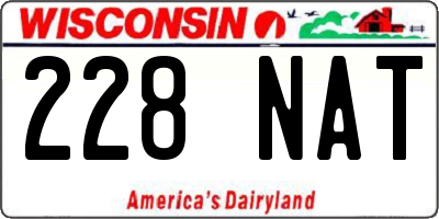 WI license plate 228NAT