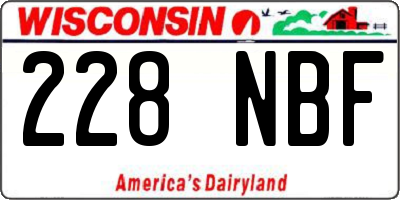 WI license plate 228NBF