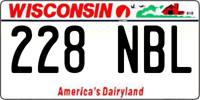 WI license plate 228NBL