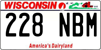 WI license plate 228NBM