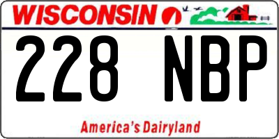 WI license plate 228NBP
