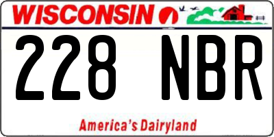 WI license plate 228NBR