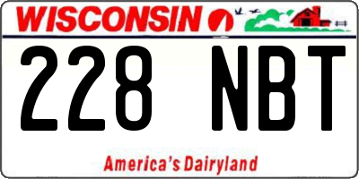 WI license plate 228NBT