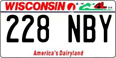 WI license plate 228NBY