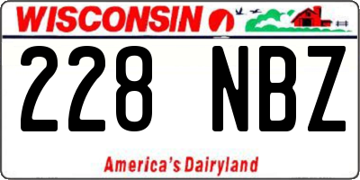 WI license plate 228NBZ