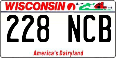 WI license plate 228NCB