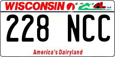 WI license plate 228NCC