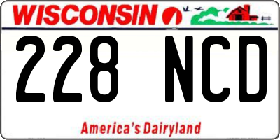 WI license plate 228NCD