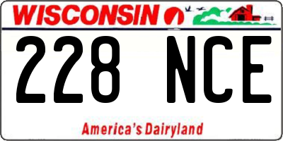 WI license plate 228NCE