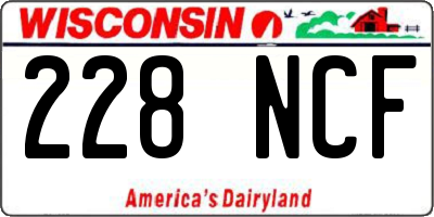 WI license plate 228NCF