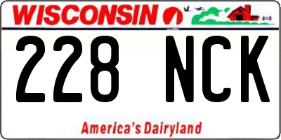 WI license plate 228NCK