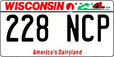 WI license plate 228NCP