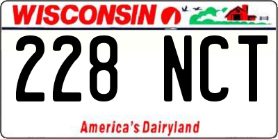 WI license plate 228NCT