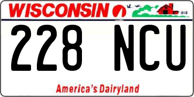 WI license plate 228NCU