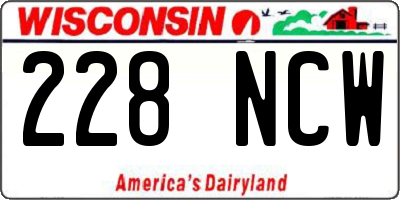 WI license plate 228NCW