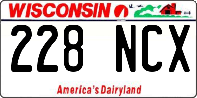 WI license plate 228NCX