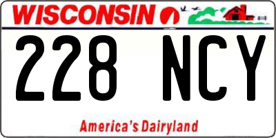 WI license plate 228NCY