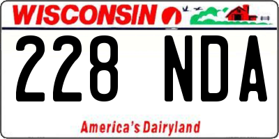 WI license plate 228NDA