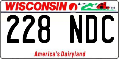 WI license plate 228NDC