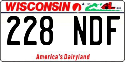 WI license plate 228NDF