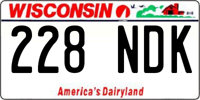 WI license plate 228NDK