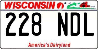 WI license plate 228NDL