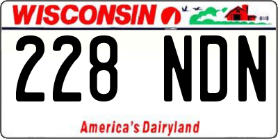 WI license plate 228NDN