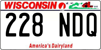 WI license plate 228NDQ