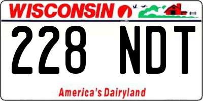 WI license plate 228NDT