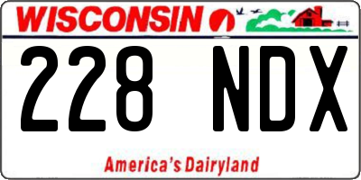 WI license plate 228NDX