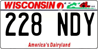 WI license plate 228NDY