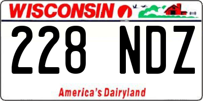 WI license plate 228NDZ