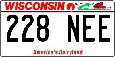 WI license plate 228NEE