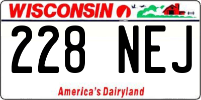 WI license plate 228NEJ