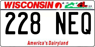 WI license plate 228NEQ
