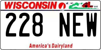 WI license plate 228NEW