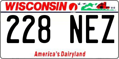 WI license plate 228NEZ