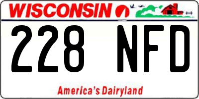 WI license plate 228NFD