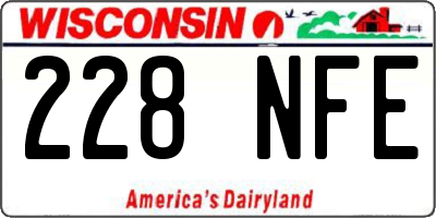 WI license plate 228NFE
