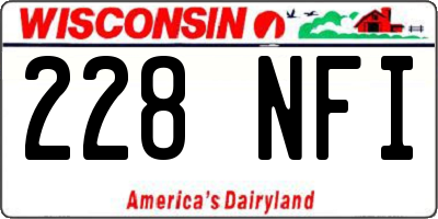 WI license plate 228NFI