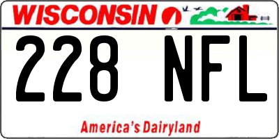 WI license plate 228NFL