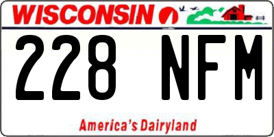 WI license plate 228NFM