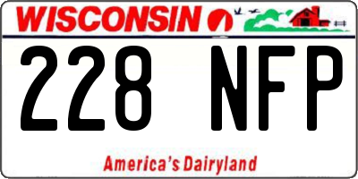 WI license plate 228NFP