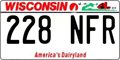 WI license plate 228NFR