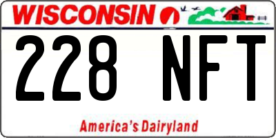 WI license plate 228NFT
